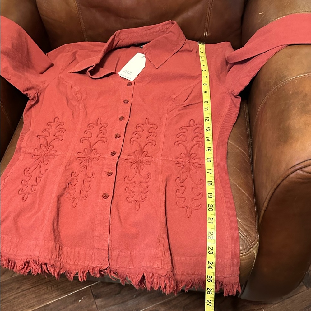 NWT Gretty Zueger Maroon Embroidered Blouse - Women’s XL - Picture 5 of 6